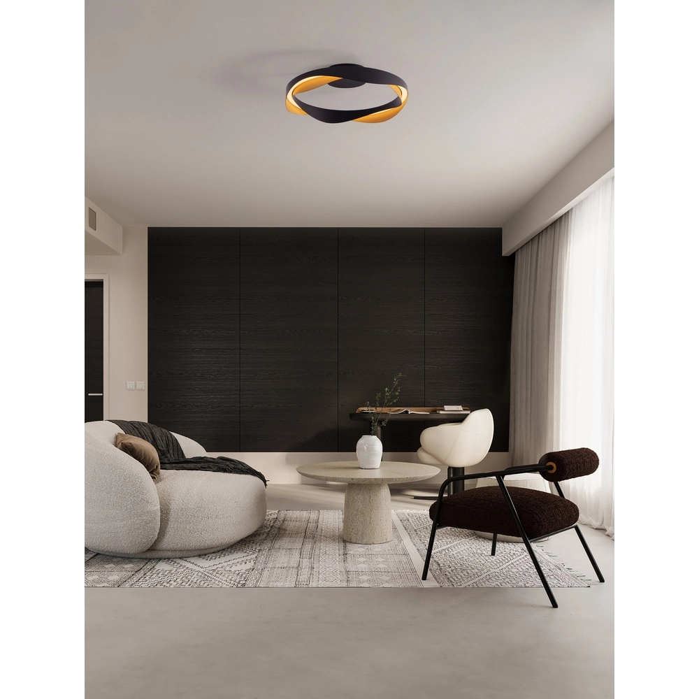 Ceiling lamp Radon Ø 45cm black with gold