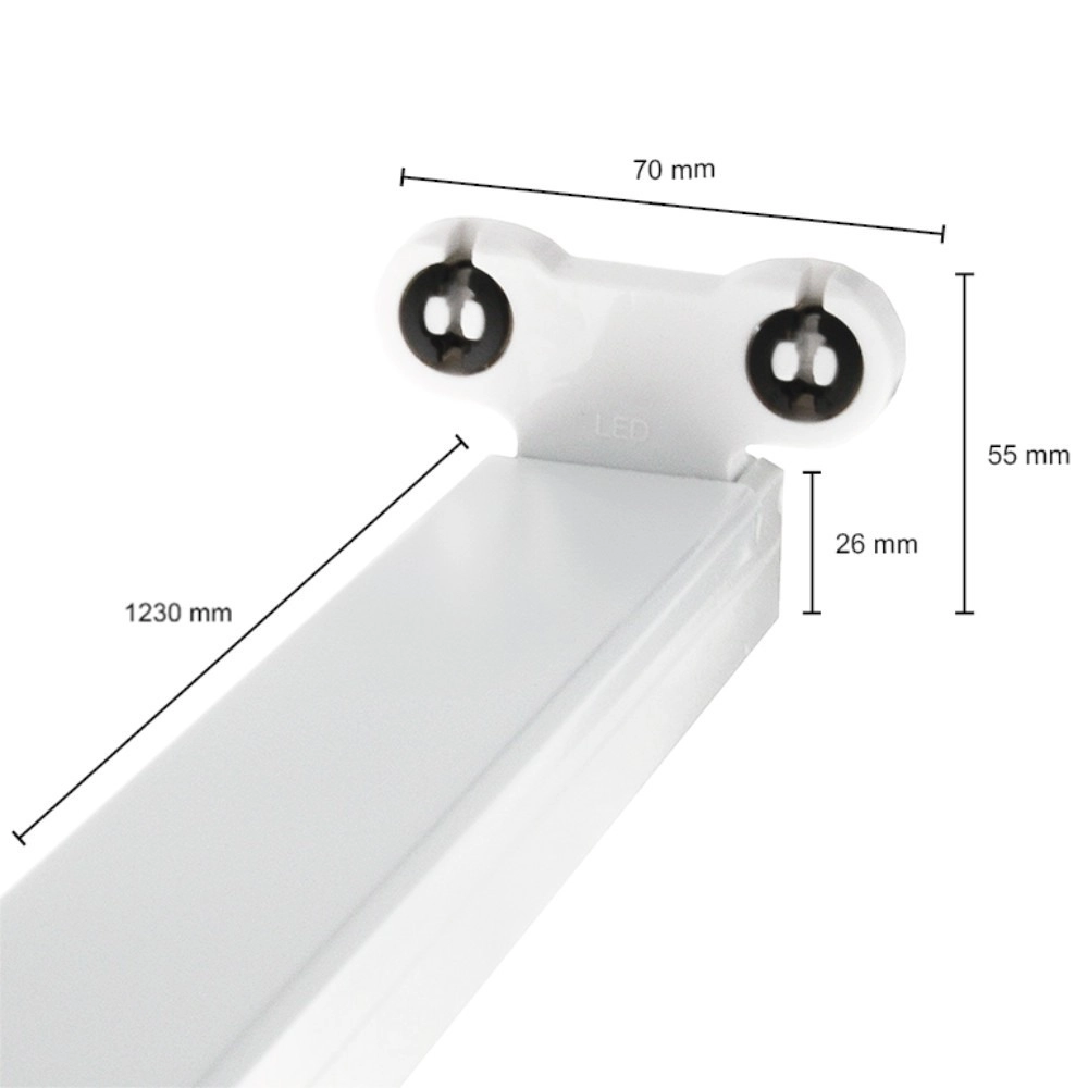 Front mounting bar LED Tube 2 x 120cm without fluorescent Lyora 8720143847776