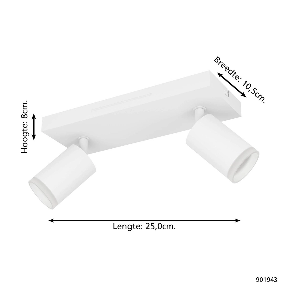 Smart surface-mounted spotlight Melitello-Z white 2-lights Eglo 9008606358144