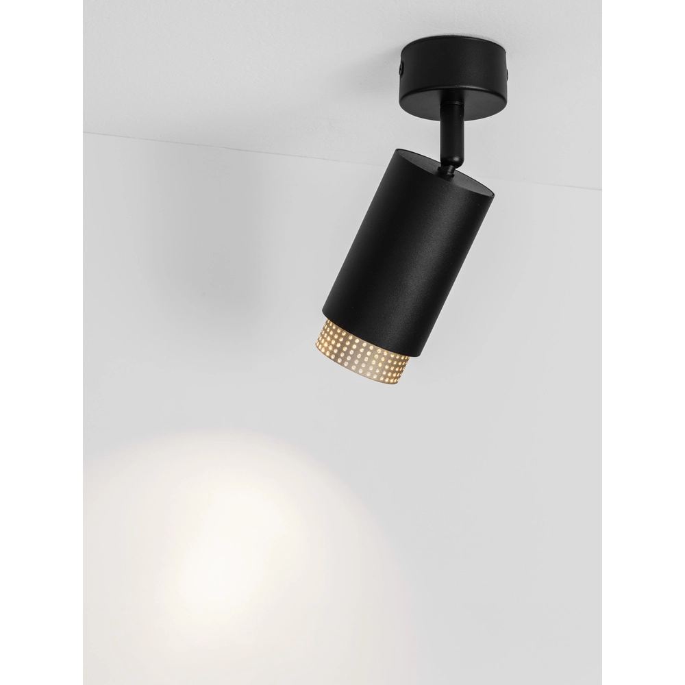 Ceiling spotlight Nessi Orientable black with gold