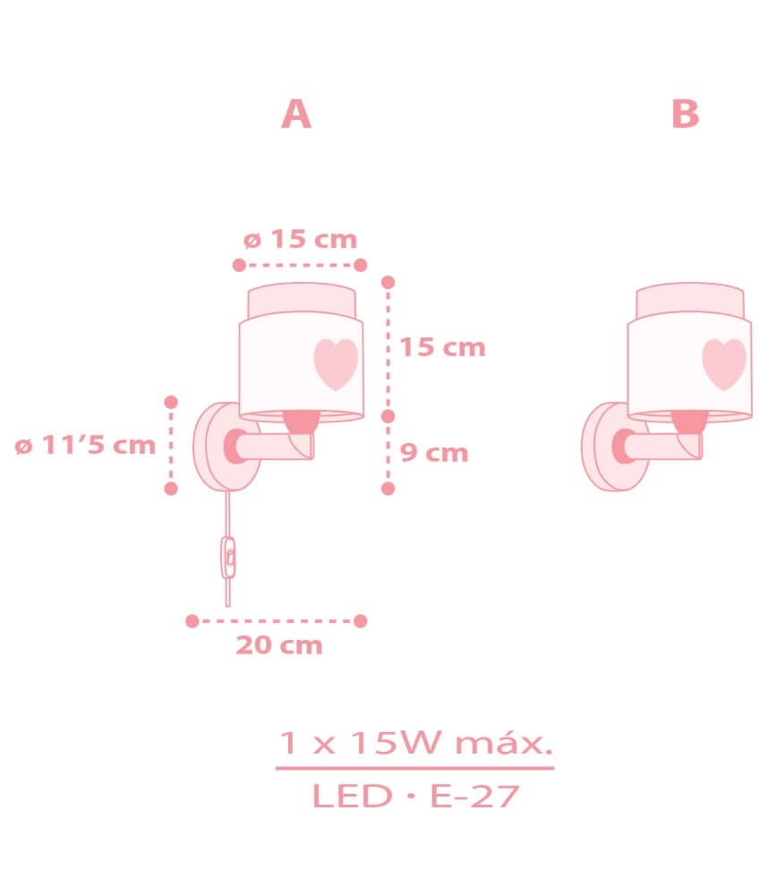 Children's room wall lamp Baby Dreams pink Dalber 8420406001890