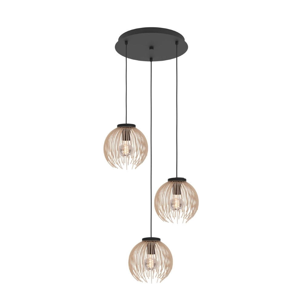 Design pendant lamp Alhabia 3-light Ø 49.5 sand brown