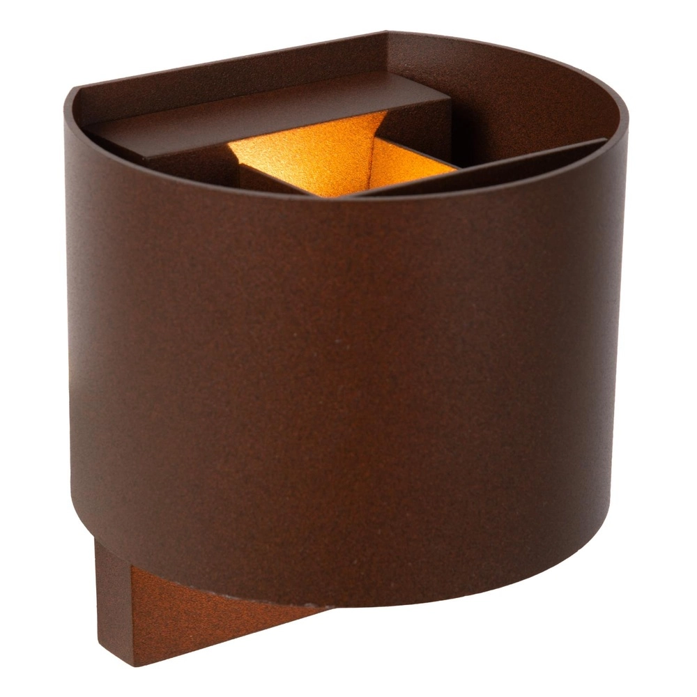 Round wall lamp Tadzio with sensor rust brown Lucide 5411212690258