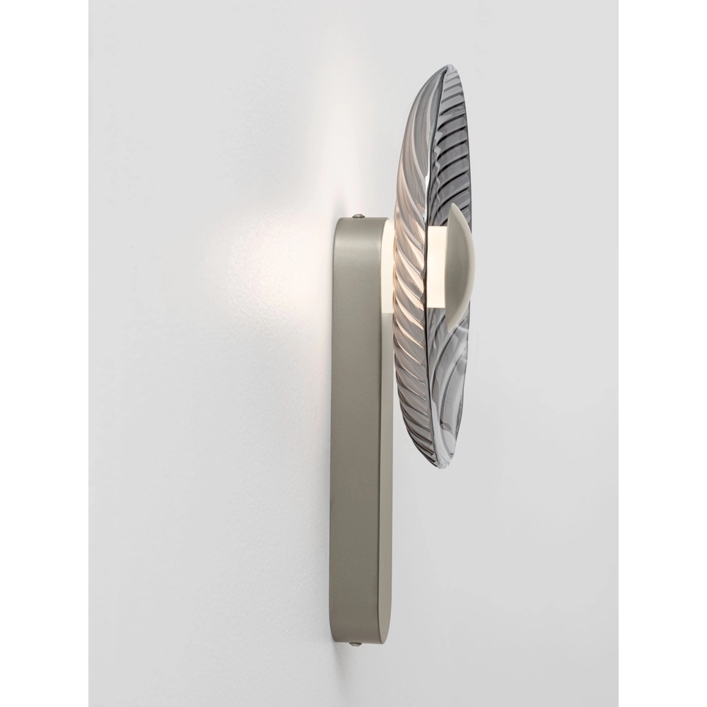 Design wall lamp Lavina silver grey with smoke glass Ø 25cm Lyora 5212063501409