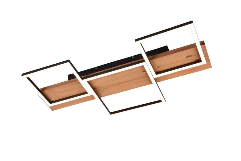 Wooden LED ceiling lamp Harper 3-light