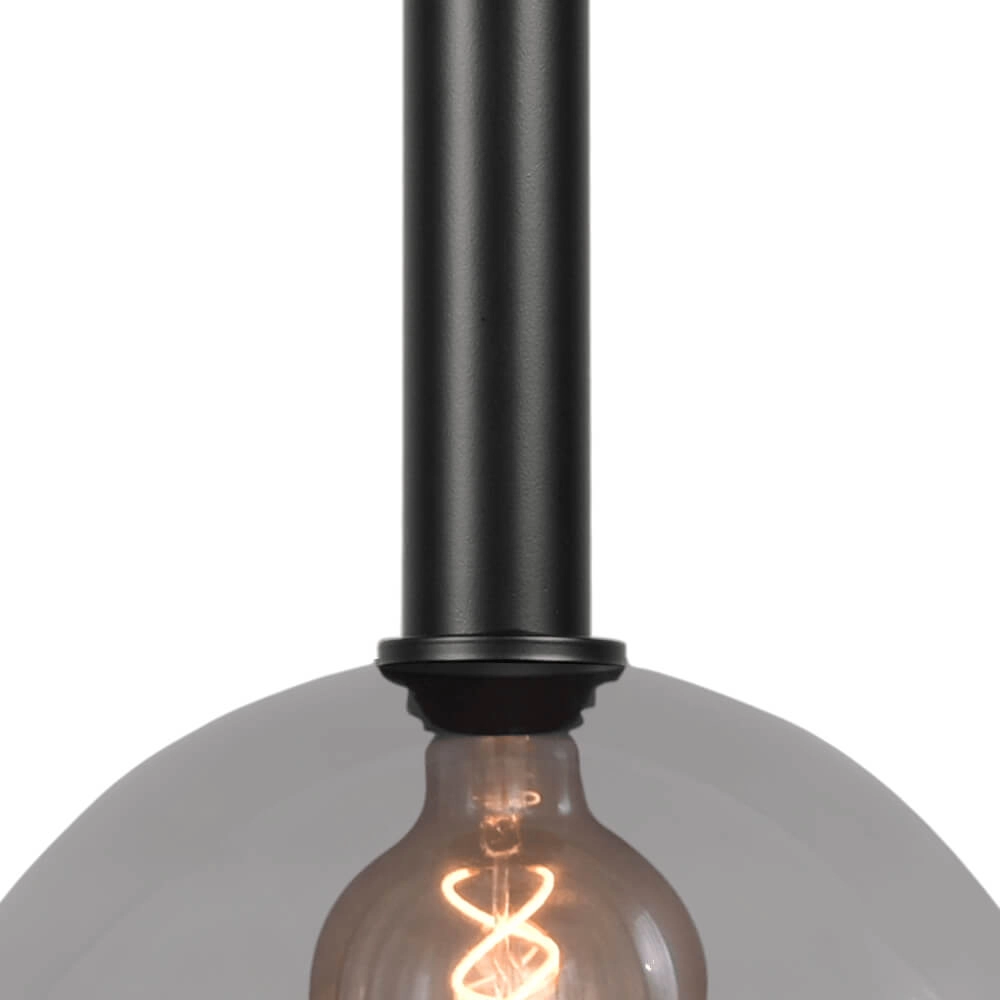 Hanging lamp Ø 30cm Bella 2 Black with smoke glass Masterlight 8718121260556
