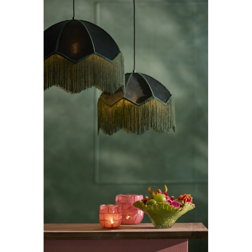 Pendant lamp Malacia Ø 50cm - velvet green Light & Living 8717807759285