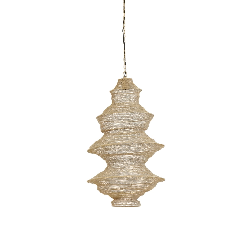 Metal net pendant lamp Nakisha Ø 40cm - sand