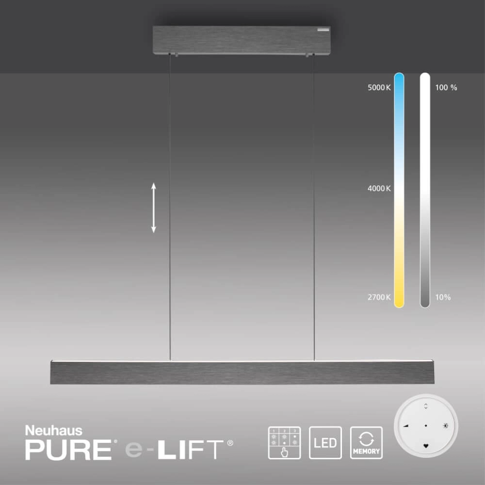 Design hanging lamp Pure E-Motion gray Paul Neuhaus 4012248372906