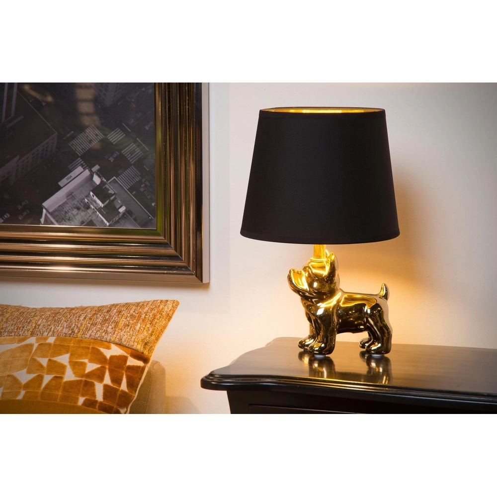 Table lamp Extravaganza Sir Winston dog gold with black Lucide 5411212134097