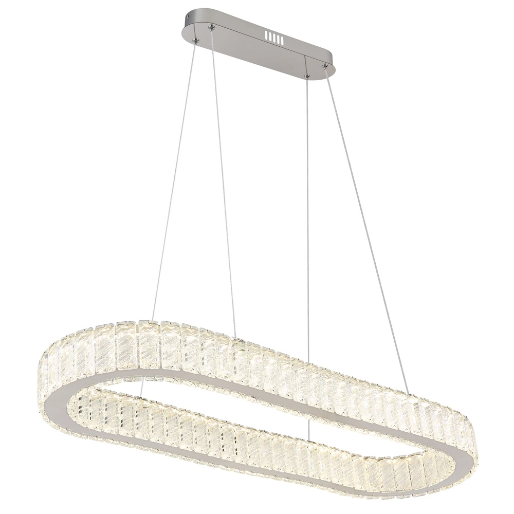 Oval pendant lamp Mucky chrome