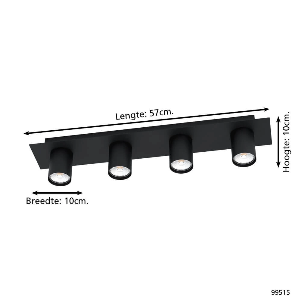 Surface-mounted spotlight Valcasotto black Eglo 9002759995157