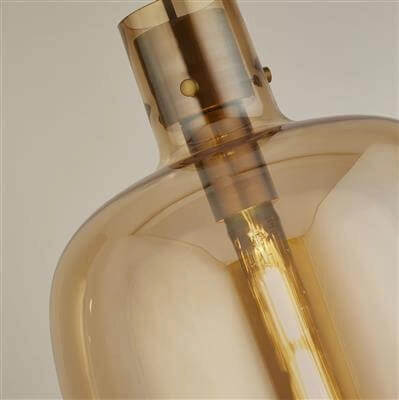 Pendant Lamp Glass Barrel red copper with amber glass Searchlight 5053423188362