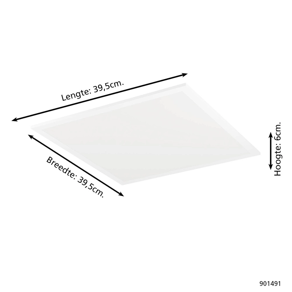 Ceiling lamp Moradillo square 39cm 3-step CCT white Eglo 9008606340057
