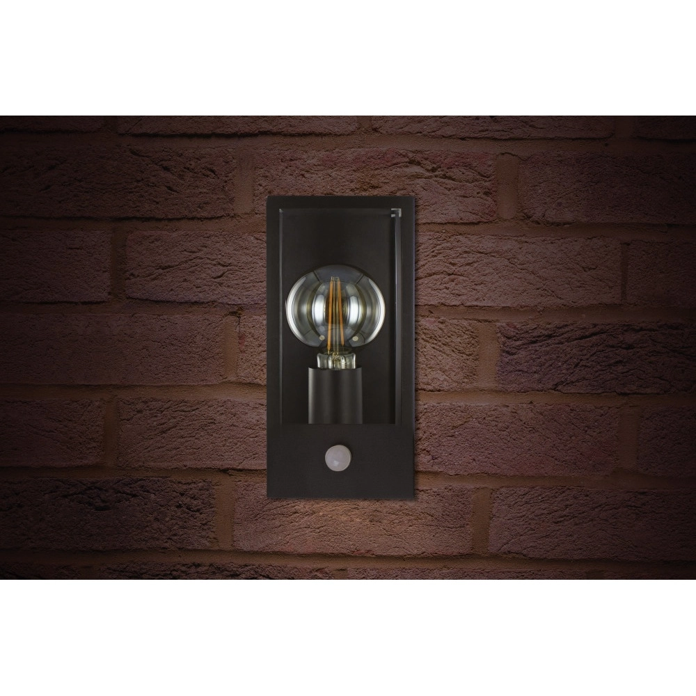 Black outdoor lamp Prato E27 - glass - with motion sensor Lyora 5055788268772
