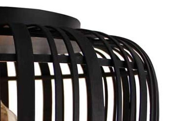 Black ceiling lamp Woodrow Rattan Brilliant 4004353391811