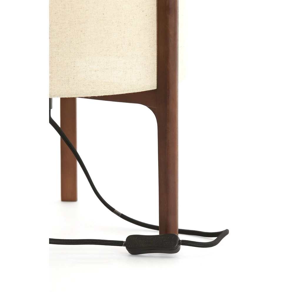 Table lamp Litto Ø 22cm - walnut with natural linen Light & Living 8717807792671