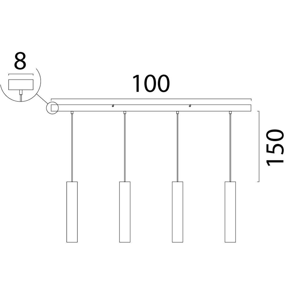 Dining room pendant lamp Run 4 nickel matte pendants Masterlight 8718121215792