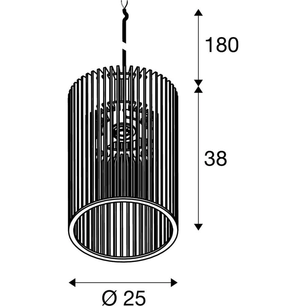 Pendant lamp Wud PD cylinder Ø 25cm SLV 4024163292030