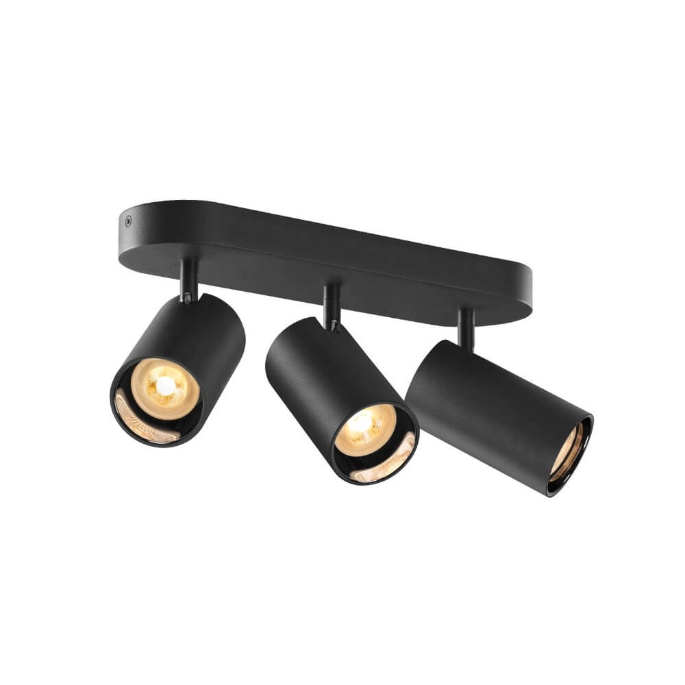 3-light surface-mounted spotlight Asto Tube black - 3x GU10