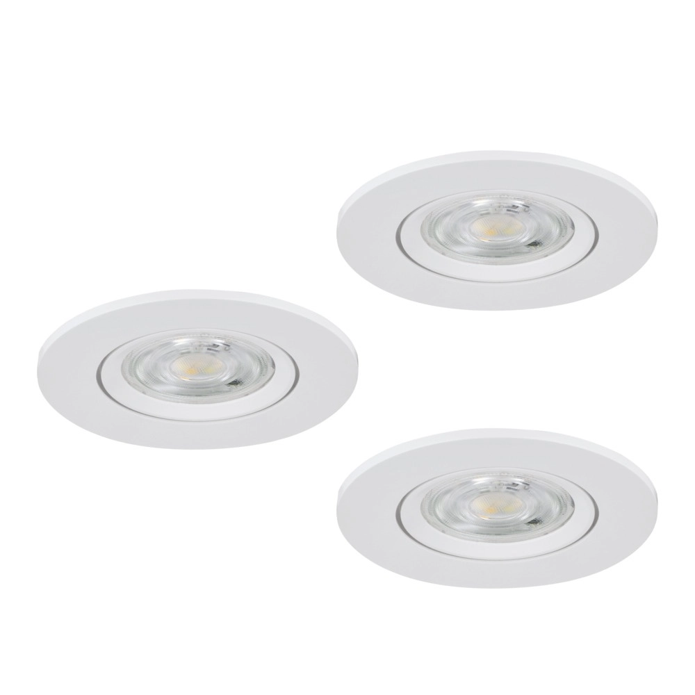Set of 3 recessed spotlights Barranco white Ø 8,4cm IP44 - 3000K Eglo 9008606359189