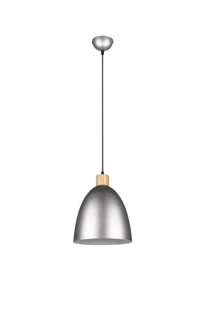 Hanging lamp Jagger Stainless steel with wood brown