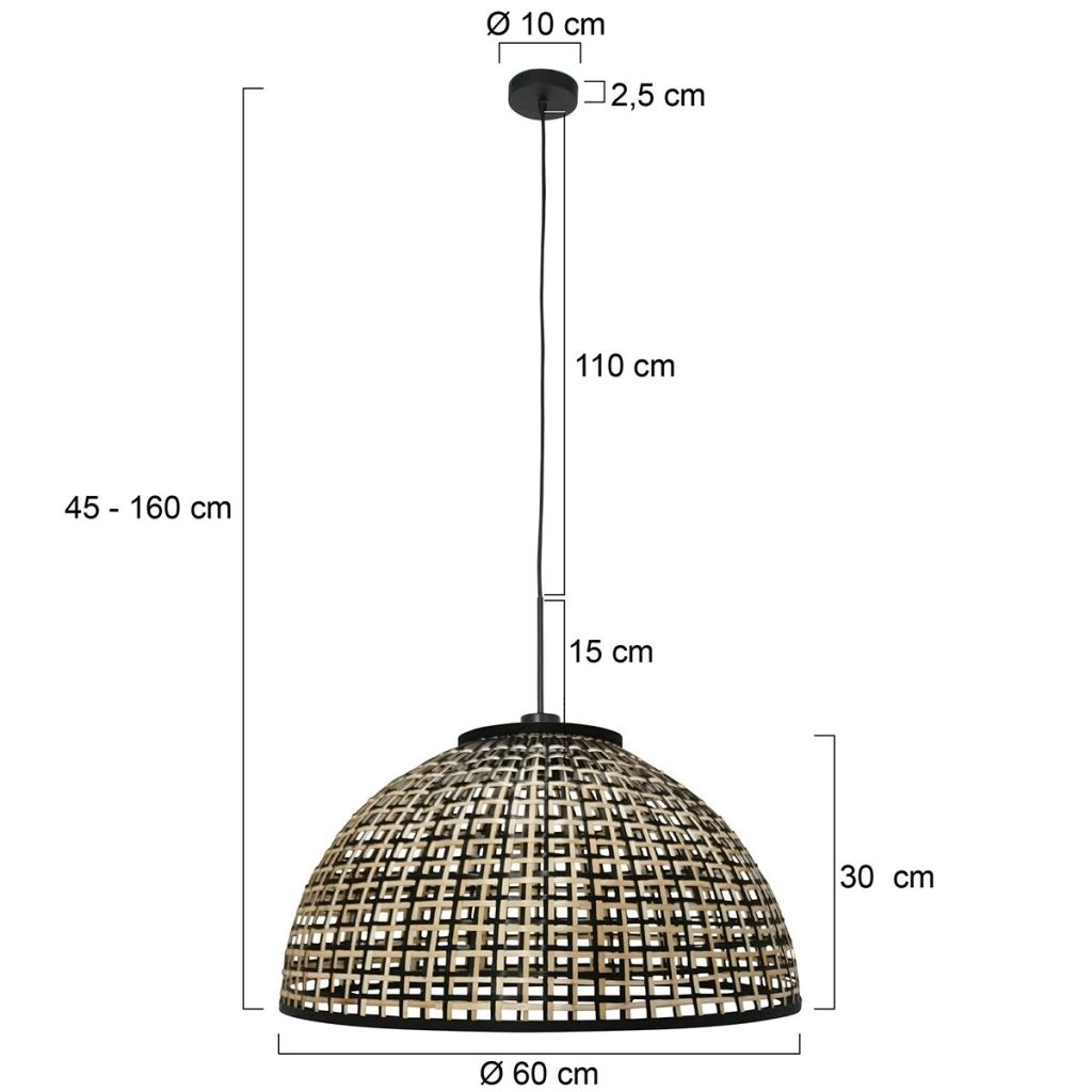 Pendant lamp Nox Light with bamboo shade Ø60cm Steinhauer 8712746182712