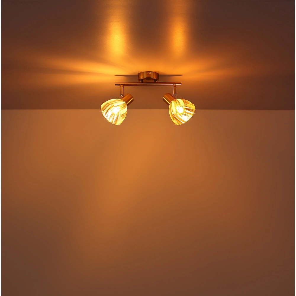Ceiling lamp 2-lights Zachery Gold Globo 9007371533497
