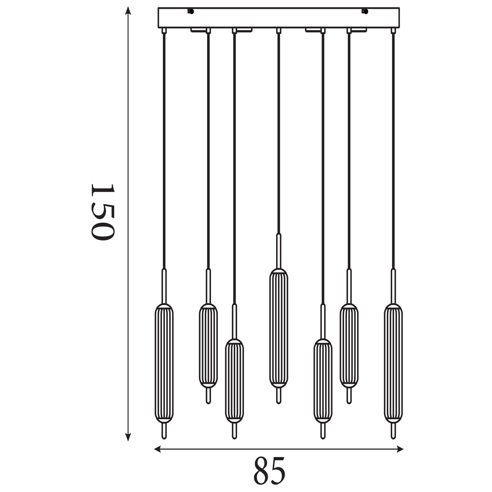 Unique pendant lamp Cattail 7-light bubble glass Searchlight 5053423301273