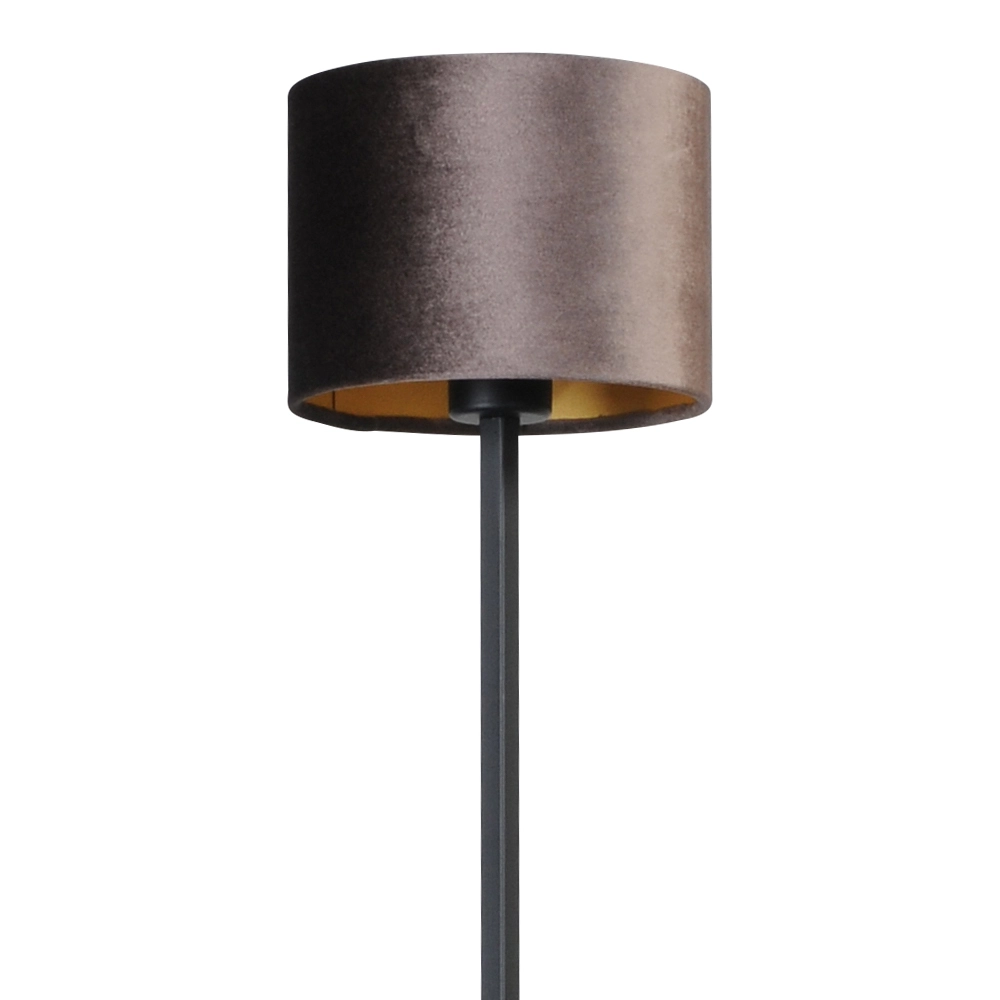 Black floor lamp Venus 175cm with brown lampshade Masterlight 8718121204321