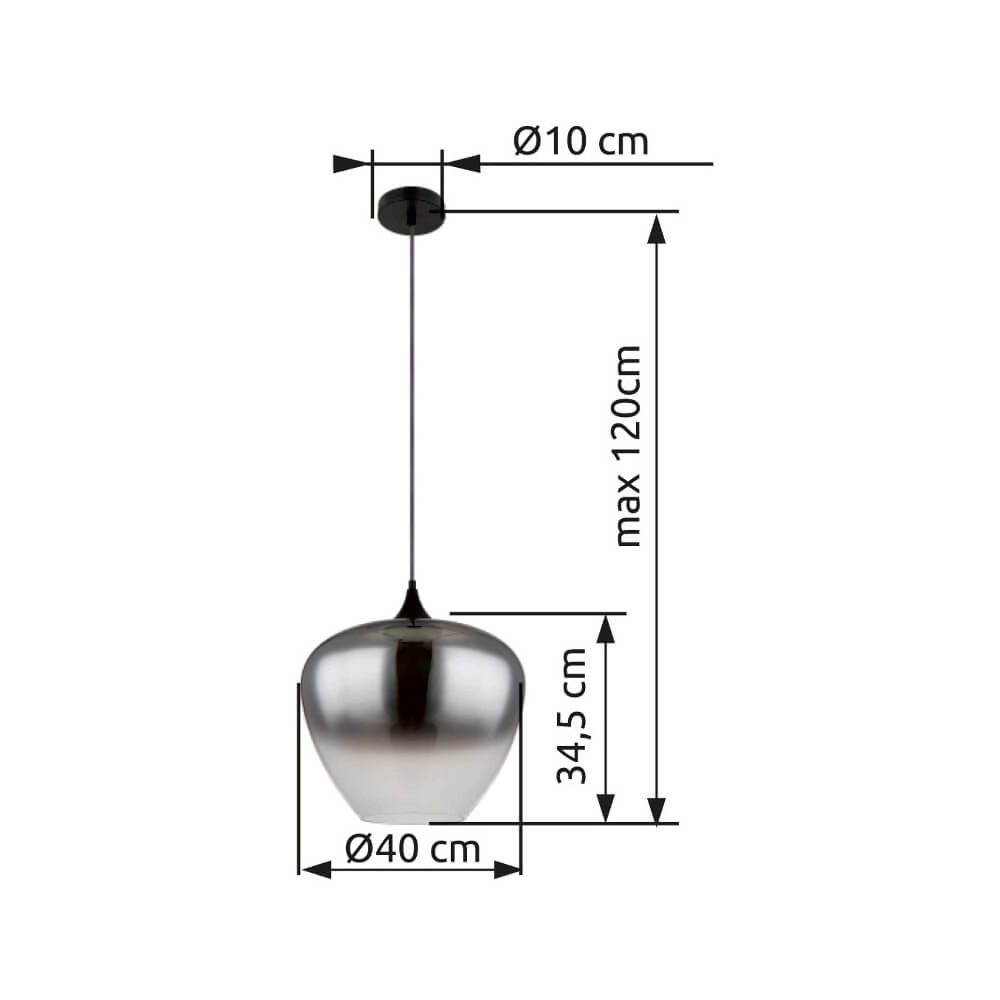 Black pendant lamp Maxy single Ø 29cm Globo 9007371446902