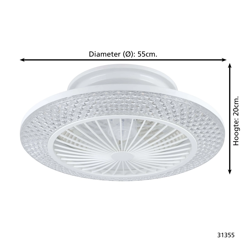 Ceiling fan Malinska white Ø 55cm Eglo 9002759313555