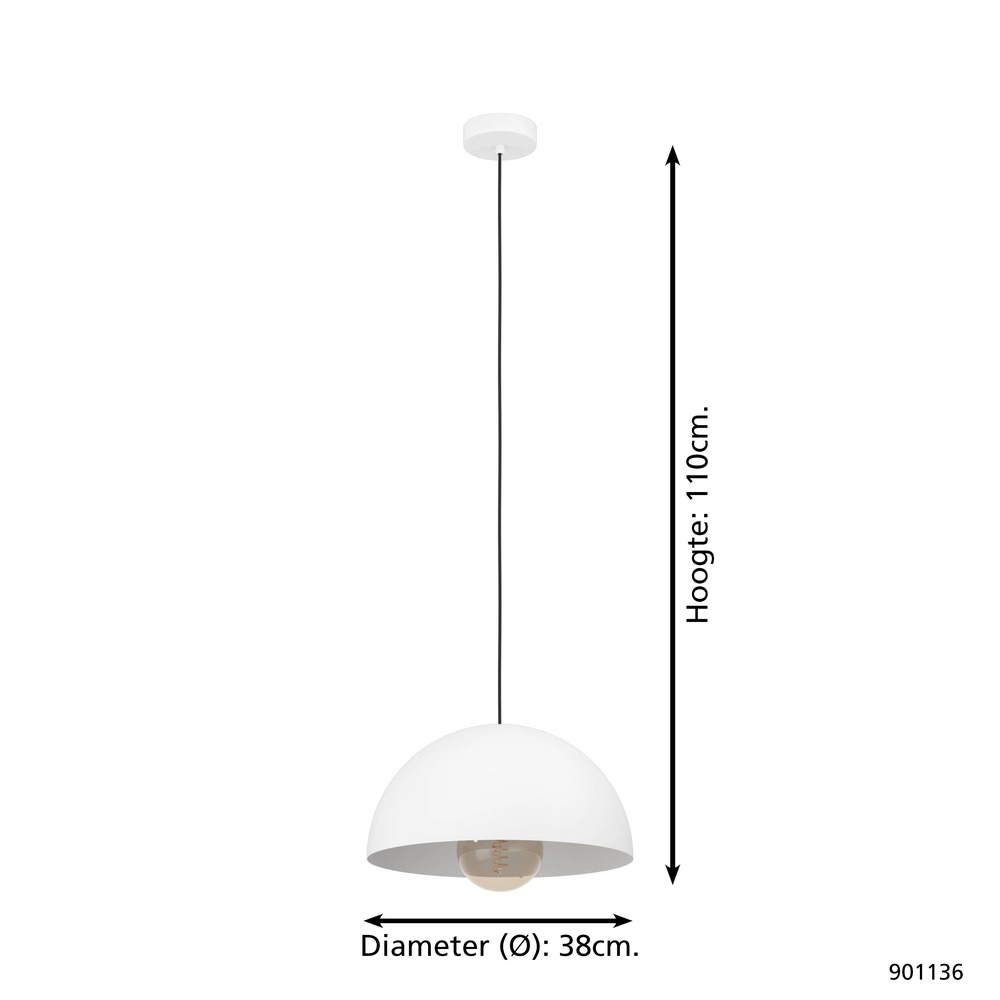 White pendant lamp Gaetano Ø 38cm - E27 Eglo 9008606312634