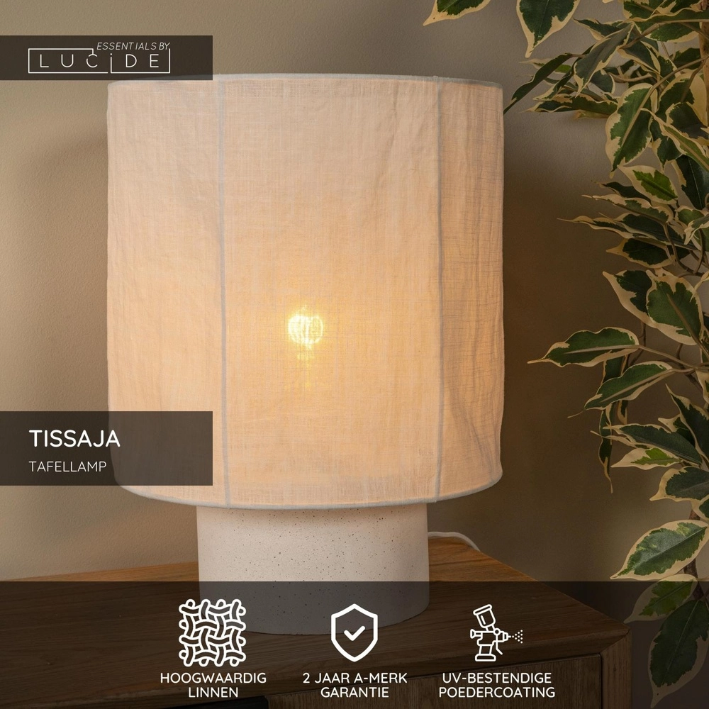Table lamp Tissaja Ø 30cm white Lucide 5411212061607