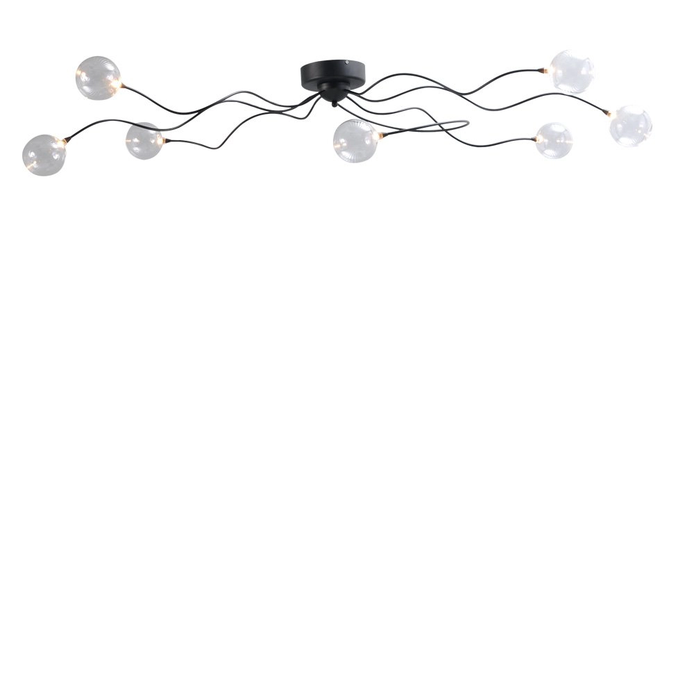 LED flush ceiling light Gio 7-light black