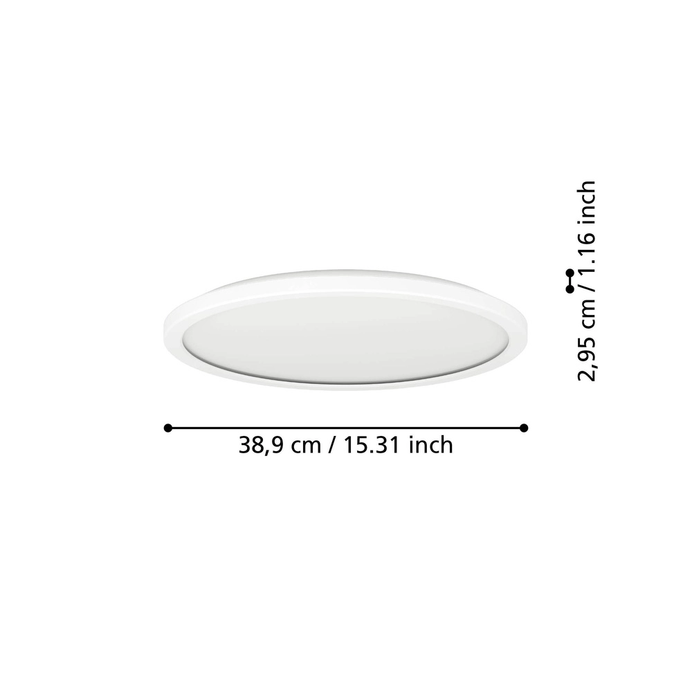 Bathroom lamp with remote Rovito-R round - white - Ø 38,9cm Eglo 9008606330027