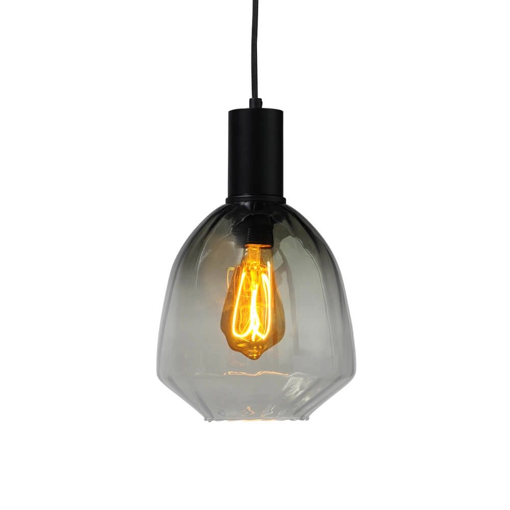 3-light hanging lamp - black - Porto with Nicolette green glasses Masterlight 8718121269580