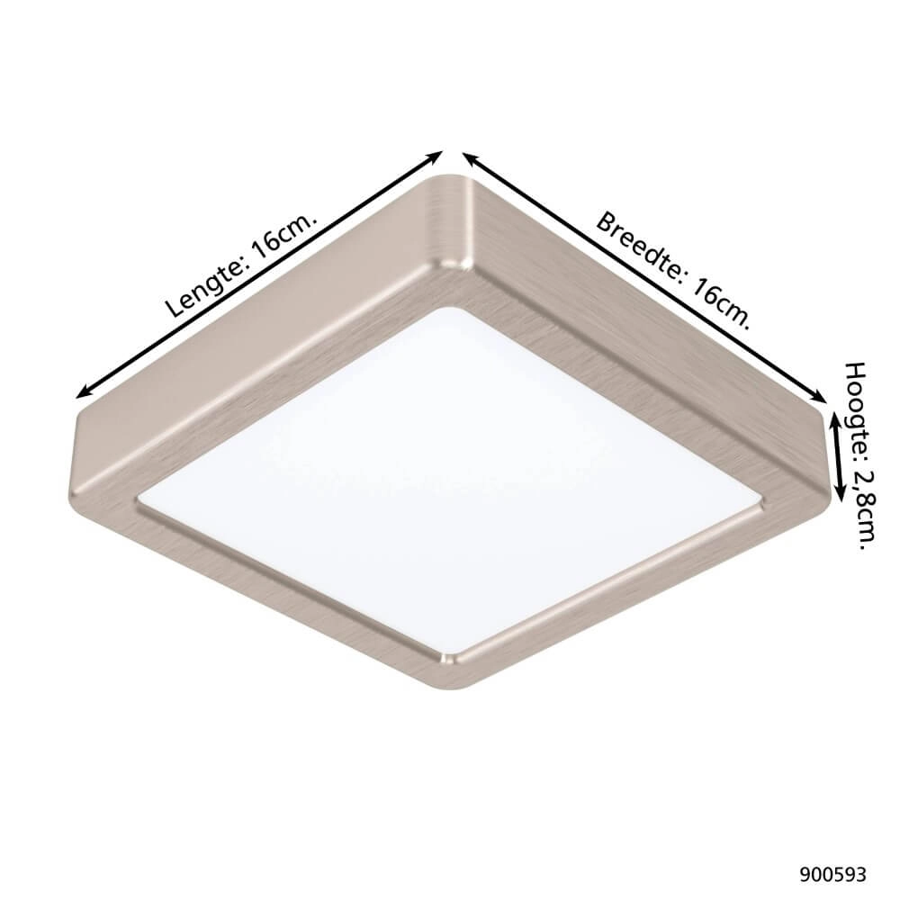 Stainless steel ceiling lamp Fueva 5 16 by 16cm Eglo 9008606244928