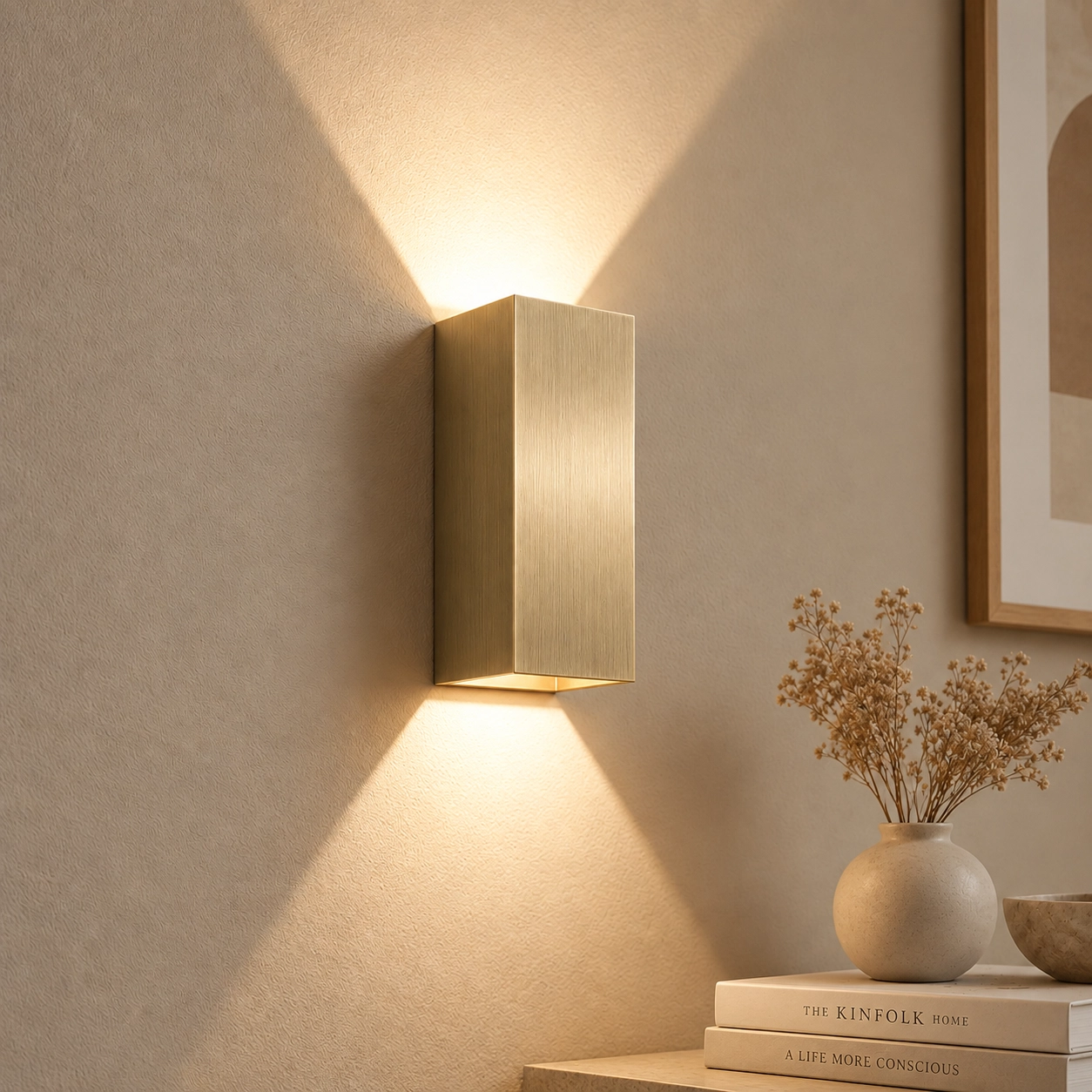 Sleek wall lamp Dante XL bronze