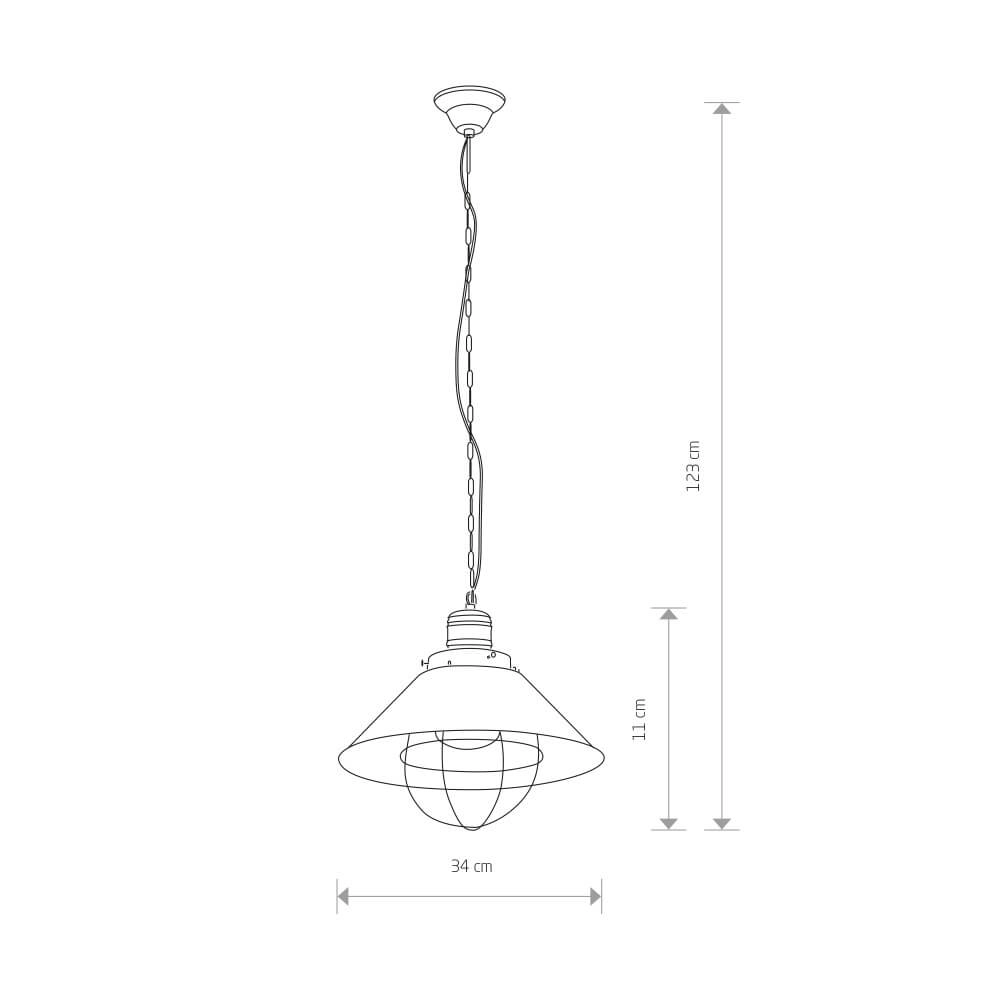 Rural hanging lamp Garret Ø 34cm Lyora 5903139644396