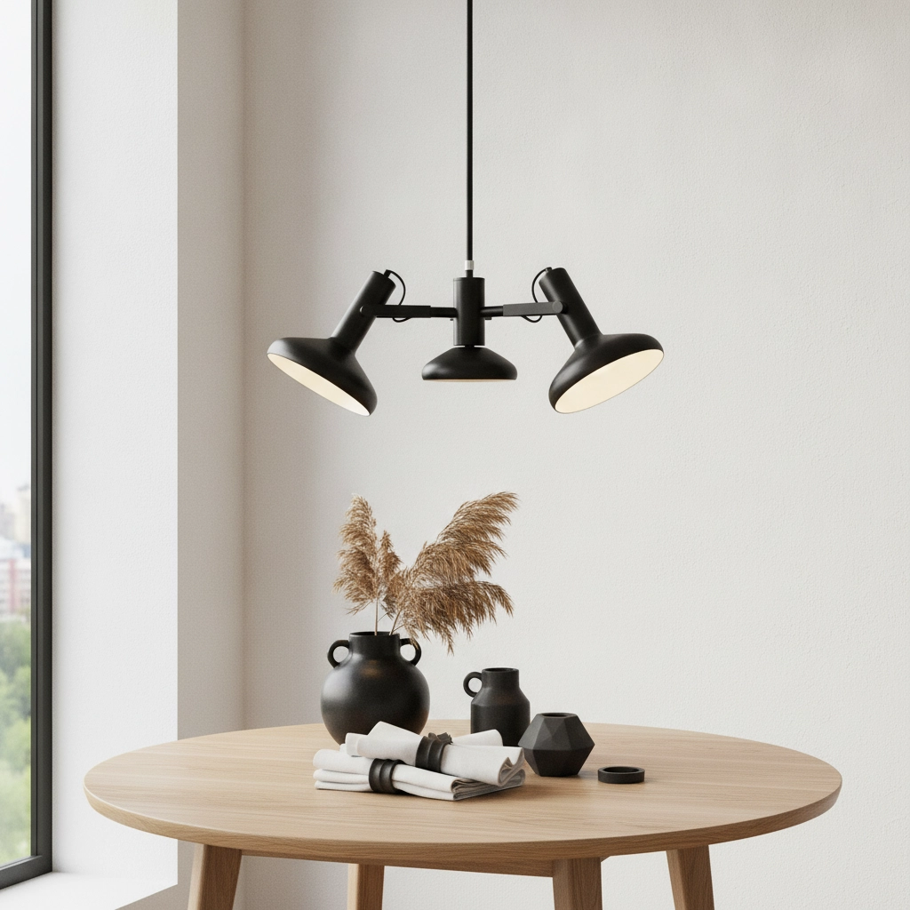 3-bulb pendant lamp Vectro black