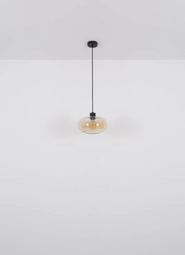 Black ceiling lamp Giuseppe amber glass Globo 9007371435227