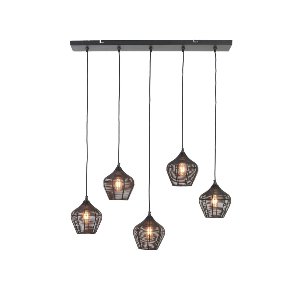 Pendant lamp Alvaro 5-light black Light & Living 8717807635619