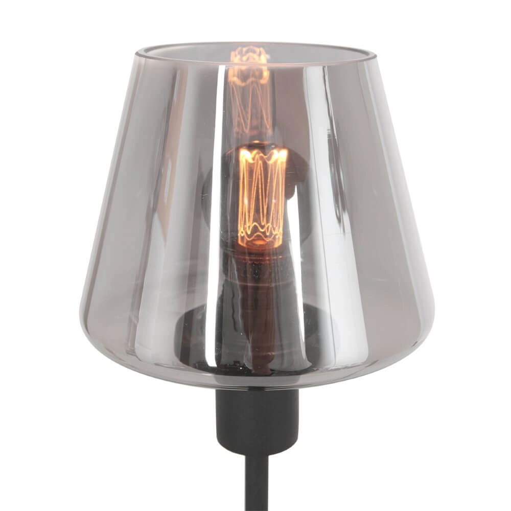 Black table lamp Ancilla with smoke glass Steinhauer 8712746146790