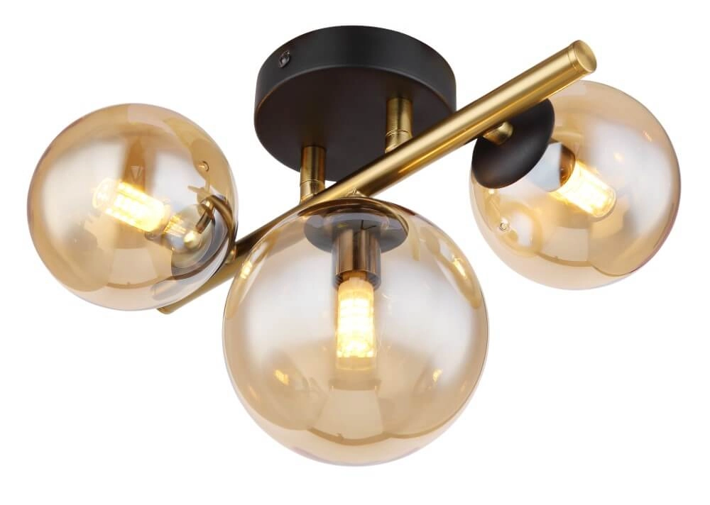 Ceiling lamp Riha black with gold 3-lights