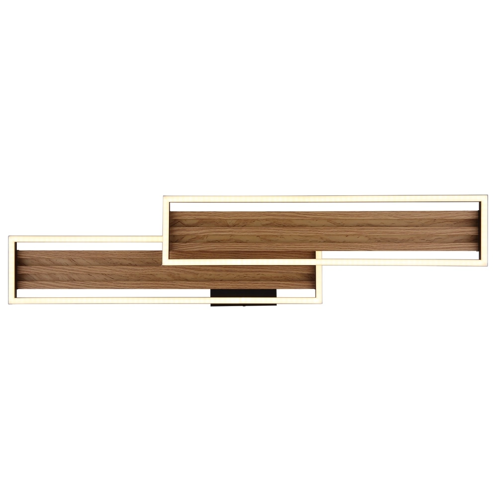 Modern ceiling lamp Dakari I black with wood 90cm Globo 9007371528783