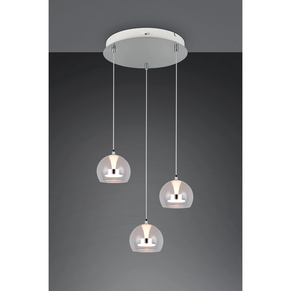 Pendant lamp Flynt 3-light chrome Trio 4017807671001