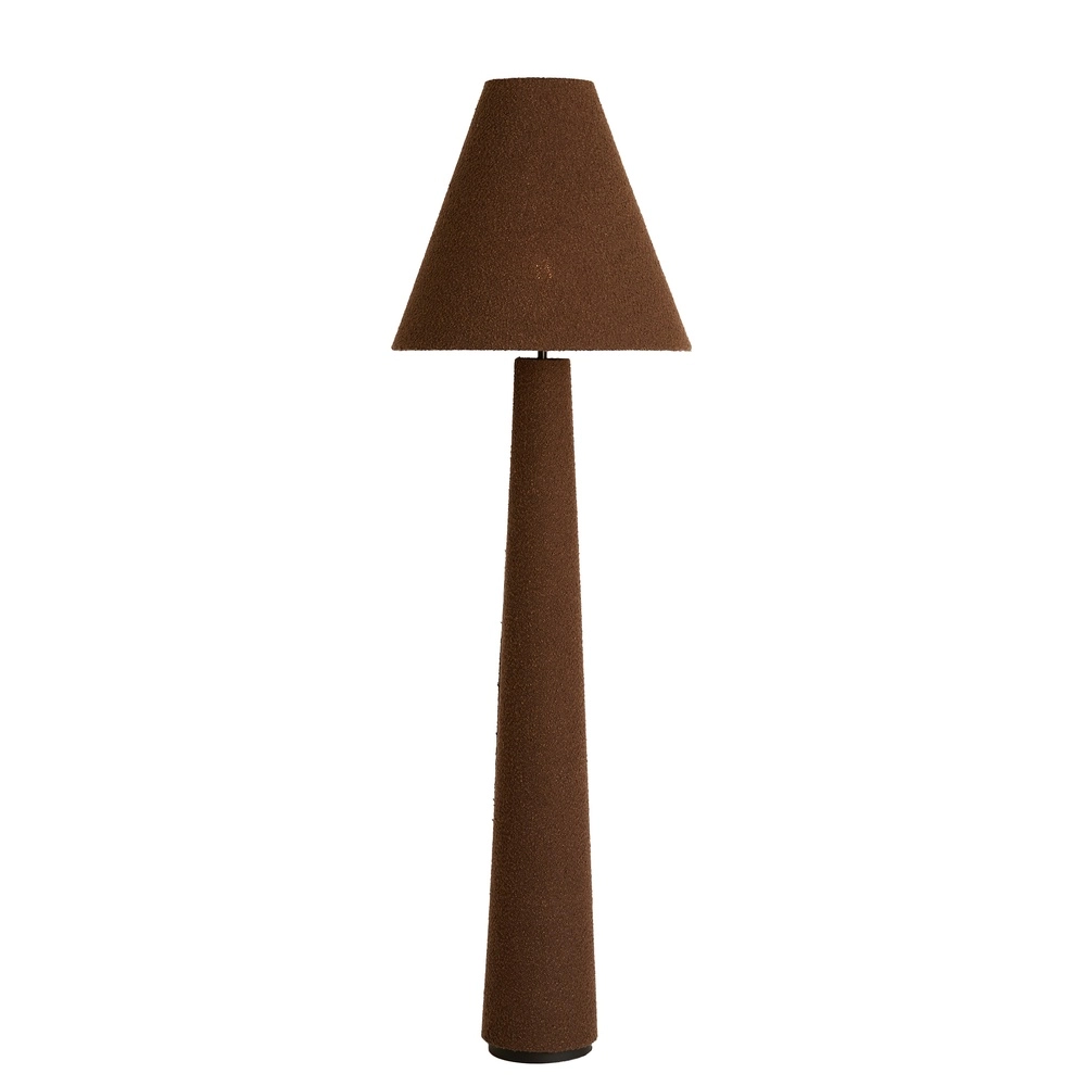 Floor lamp Devia Ø 50cm - bouclé - brown Light & Living 8717807759520