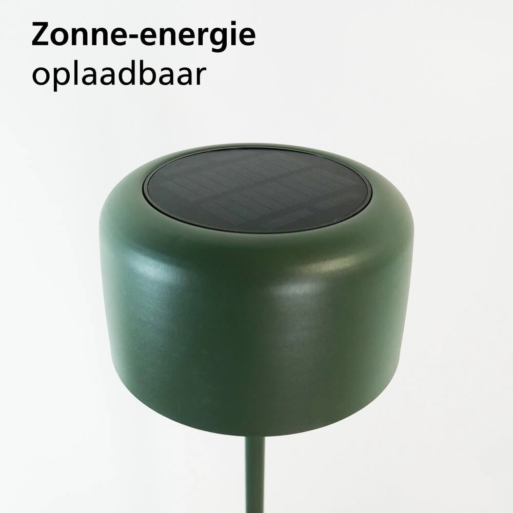 Sleek patio lamp Roccanova Solar Green with USB Eglo 9008606355099
