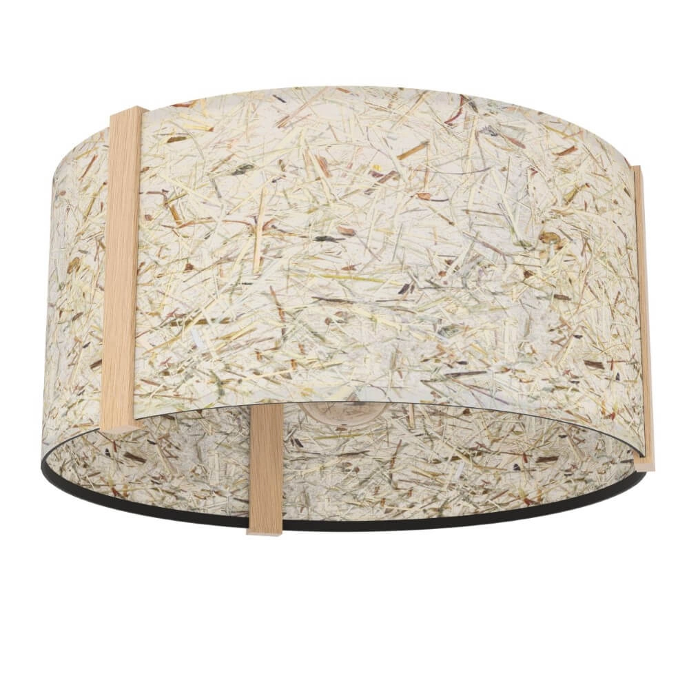 Ceiling light Hontongas wood with beige shade
